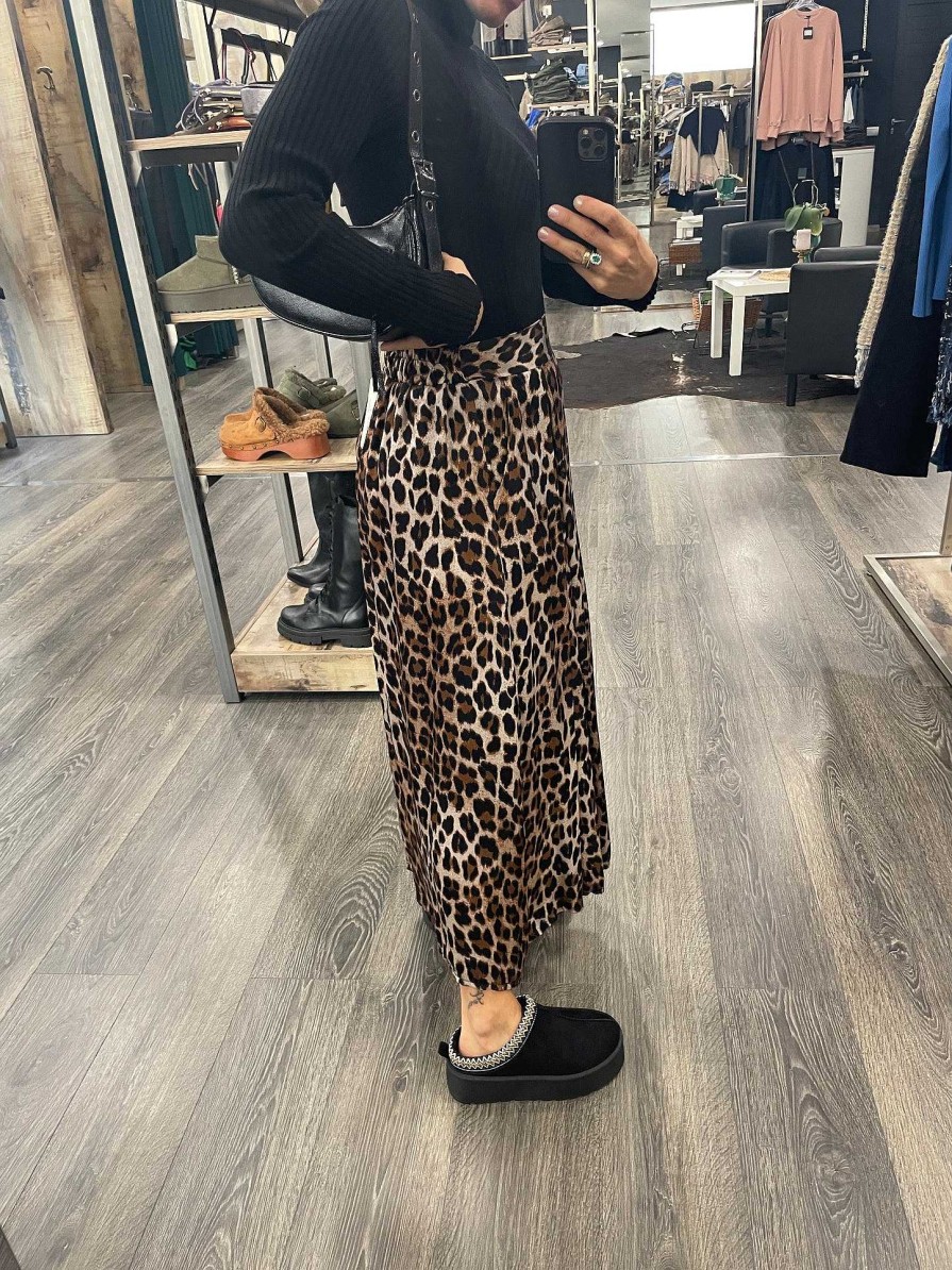 Donna Vanity Sirone | Gonna Animalier Leopardata Midi Kontatto In Vi Co A