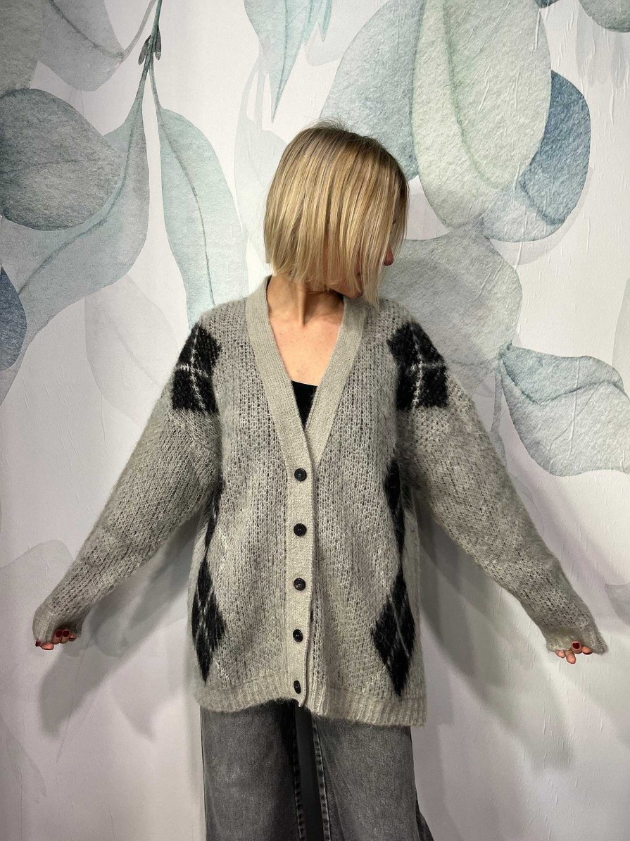 Donna Vanity Sirone | Cardigan Vicolo Oversize Con Rombi