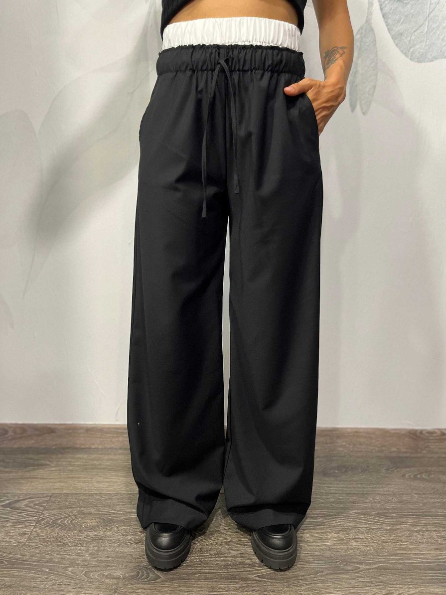 Donna Vanity Sirone | Pantalone Palazzo Con Boxer Vicolo